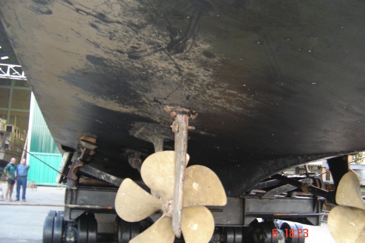 Detalhe do casco após 24 meses